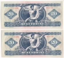 1980. 20Ft (2x) sorszámkövetők "C 390 075725 - C 390 075726" T:XF
Adamo F17