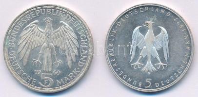 Német Szövetségi Köztársaság 1969F 5M Ag "Gerhard Mercator" + 1977G 5M Ag "Heinrich v...