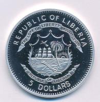 Libéria 2009. 5$ Cu "Nagy Hadvezérek - Dzsingisz kán" multicolor festéssel, kapszulában T:...