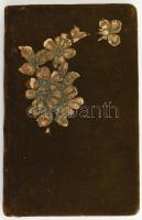 1927-1930 Régi emlékkönyv, bejegyzésekkel, rajzokkal (közte egy akvarellkép is), bársonykötésben, sé...