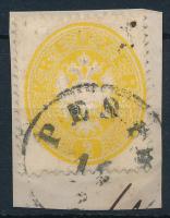 1863 2kr sárga / yellow "PESTH" Signed: Wallner