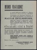 1938 Magyar Népnemzeti Rend Felvidék felszabadítása röplap 10x14 cm