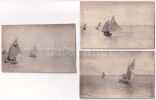1924 Keszthely, Balatoni vitorlaverseny. Tímár Rózsika fényképészeti műterme - 5 db régi fotó képeslap