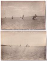 1924 Keszthely, Balatoni vitorlaverseny. Tímár Rózsika fényképészeti műterme - 5 db régi fotó képesl...