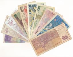 10db-os jugoszláv, lengyel, csehszlovák és horvát bankjegytétel T:F,VG 10pcs banknote lot from Yugos...