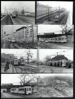 1968/1980 Budapesti villamosok vegyes tétele (50, 51A, 33, 13), 13 db vintage fotó ezüst zselatinos fotópapíron, datálva, 9x14 cm