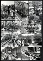cca 1985/1986 Budapest, a budai sikló építése, átadása, működése, 21 db vintage fotó ezüst zselatinos fotópapíron, többsége jelzett és datált, 9x14 cm és 13x9 cm