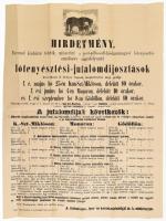 1885 Lótenyésztési jutalomdíjosztás nagy méretű plakát 50x70 cm Hajtva