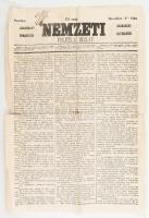 1848 A Nemzeti c. politikai napilap december 2-i. száma. benne a nemzet képviselőinek és az ország főrendjeinek a magyar néphez (intézett felhívása) 4p.