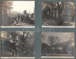 1912-13 Vasút- és hídépítés Pécelen és az algyői Tiszahídnál, össz. 14 db albumlapra ragasztott, fel...