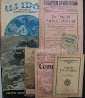 Kis háború előtti 8db-os nyomtatványtétel, benne: budapesti orvosi újság, illetékügyi útmutató, új idők, autó-motor, ...