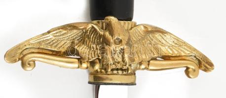 Horthy repülős tiszti tőr replika, réz hüvely, kopott 38 cm