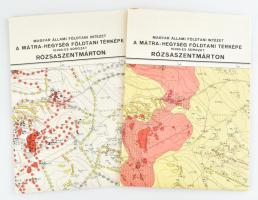1974 Rózsaszentmárton földtani és észlelési térképe, 1:10 000, 2 db, 73x100 cm