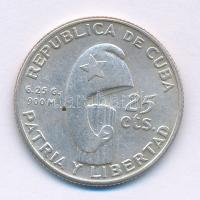 Kuba 1953. 25c Ag "Jose Marti születésének 100. évfordulója" T:XF 
Cuba 1953. 25 Centavos...