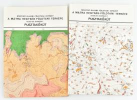 1976 Pusztakőkút földtani és észlelési térképe, 1:10 000, 2 db, 70x100 cm
