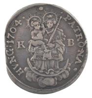 1704KB 1/2 Tallér Ag II. Rákóczi Ferenc Körmöcbánya (13,32g) T:XF,VF az érme egyik oldalából lecsípve / Hungary 1704KB 1/2 Thaler Ag Francis II Rákóczi Kremnitz (13,32g) C:XF,VF pinched from one side of the coin Unger II: 1127a., Huszár 1524.
