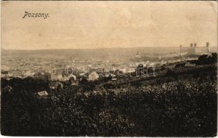 Pozsony, Pressburg, Bratislava; vár, látkép, villa. Karl Bauer kiadása / castle, general view, villa (fa)