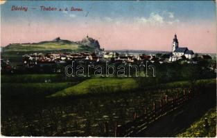 1912 Dévény, Theben a. d. Donau, Devín (Pozsony, Bratislava); látkép / general view (vágott / cut)