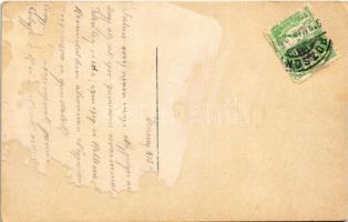 1912 Dévény, Theben a. d. Donau, Devín (Pozsony, Bratislava); látkép / general view (vágott / cut)