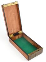 Antik fadoboz kulccsal, szép állapotban, 29x15x8 cm