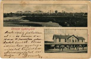 1901 Gyékényes, vasútállomás, vasúti híd (EK)