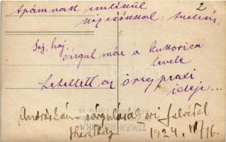 1924 Keszthely, Andrássy tér, Sárguló gazdászok búcsúja, feldíszített ökörszekerek, Vidéki Takarékpé...