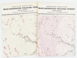 1964 Pécsbányatelep Földtani és Észlelési térképe, 1:10 000, 2 db, 69x100 cm