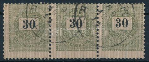 1889 30kr hármascsík elfogazás / shifted perforation