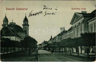 1910 Szatmárnémeti, Satu Mare; Széchenyi utca. Cseplák Bálint kiadása, Hollósi fényképész felvétele / street (EK)