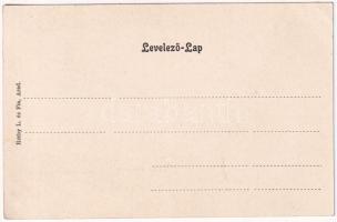 Arad madártávlatból. Réthy L. és fia kiadása, szecessziós virág / Art Nouveau, floral litho