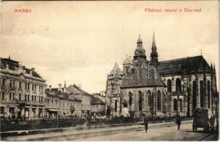 1910 Kassa, Kosice; Fő utca, Dóm, üzletek / main street, cathedral, shops (EK)