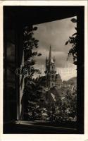 1940 Beszterce, Bistritz, Bistrita; Evangélikus templom. Foto Römischer / Lutheran church (EK)