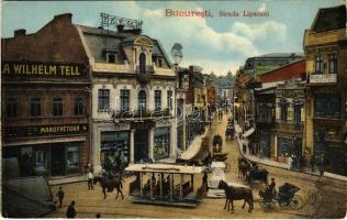 Bucharest, Bukarest, Bucuresti, Bucuresci; Strada Lipscani / street view, shops (EB)