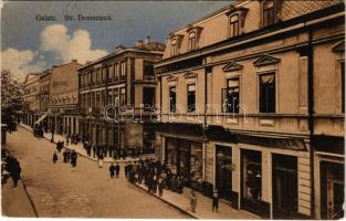 1910 Galati, Galatz; Str. Domneasca / street view, shops, Hotel Continental, Hotel & Restaurant Bristol, Libraria Nova, La Carmelia (S. Drumea) (EK)