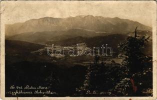 1929 Nagykőhavas, Hohenstein, Piatra Mare (Brassó, Brasov); Nagykőhavasi hegylánc / Gebrigskette von Hohenstein / mountain range. Foto Heinr. Gust & Comp. photo (lyuk / pinhole)