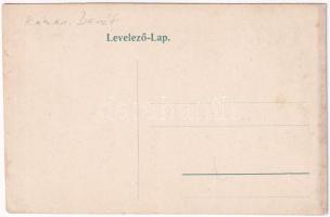 Orsova, MFTR Margit gőzös. Szecessziós montázs hölggyel / Hungarian passenger steamship. Art Nouveau...