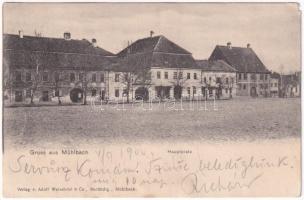 1902 Szászsebes, Mühlbach, Sebesul Sasesc, Sebes; Hauptplatz / Fő tér. Adolf Weissörtel & Co. / main square (EM)
