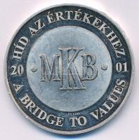 2001. MKB - Híd az értékekhez / Az első magyar hídpénz 1849 kétoldalas jelzett Ag emlékérem tokban (31,07g/0.999/42,5mm) T:AU,XF (eredetileg PP) patina