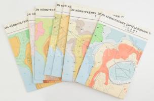 1969 Tihany Építésföldtani térképsorozata, 1:10 000, 9 db, 58x82 cm
