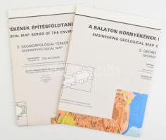 1985 Balaton környékének építésföldtani térképsorozata 2: Geomorphológiai térkép, 2 db, 82x95 cm
