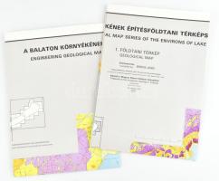 1985 Balaton környékének építésföldtani térképsorozata 1: Földtani térkép, 2 db, 82x95 cm