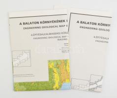 1985 Balaton környékének építésföldtani térképsorozata 4: Építéslkalmassági Körzetbeosztási térkép, 2 db, 82x95 cm