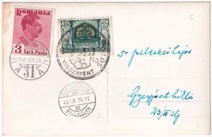 1940 Gyergyószentmiklós, Gheorgheni; bevonulás, "Soha többé el nem választhatnak" díszkapu...