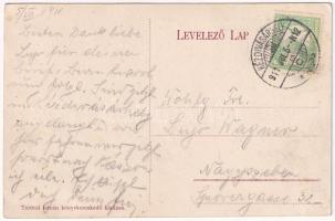 1911 Kézdivásárhely, Targu Secuiesc; Római katolikus templom, főgimnázium, Katona utca. Turóczi Istv...