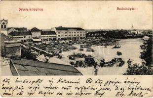 1908 Sepsiszentgyörgy, Sfantu Gheorghe; Szabadság tér, piac. Benkő M. kiadása / market (EK)