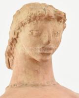 Kerényi Jenő (1908-1975): Könyöklő akt. Terrakotta, kopás nyomokkal, jelzett, m:25 cm, h:32 cm