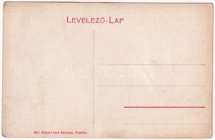 Glogovác, Öthalom, Vladimirescu (Arad); Országút I., templom. Kerpel Izsó kiadása / road, church