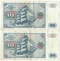 NSZK 1980. 10M (2x) T:F GFR 1980. 10 Mark (2x) C:F Krause P#31