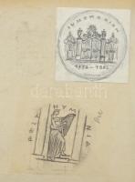 Borsos Miklós vázlatgyűjtemény, benne összesen 49 darab éremterv grafikája vegyes minőségű papírlapo...