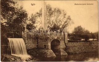 1913 Igló, Zipser Neudorf, Spisská Nová Ves; Madarász park és tó. Ferencz D. kiadása / park and lake